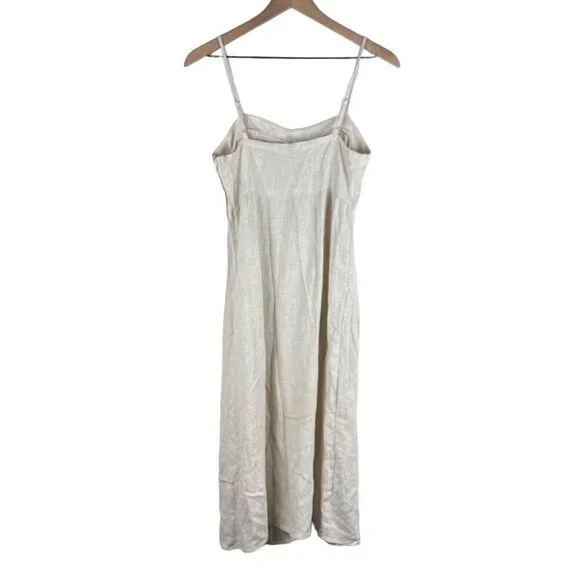 NWT Altar'd State Natural Beige Sadie Linen Slit Midi Dress - Picture 7 of 7